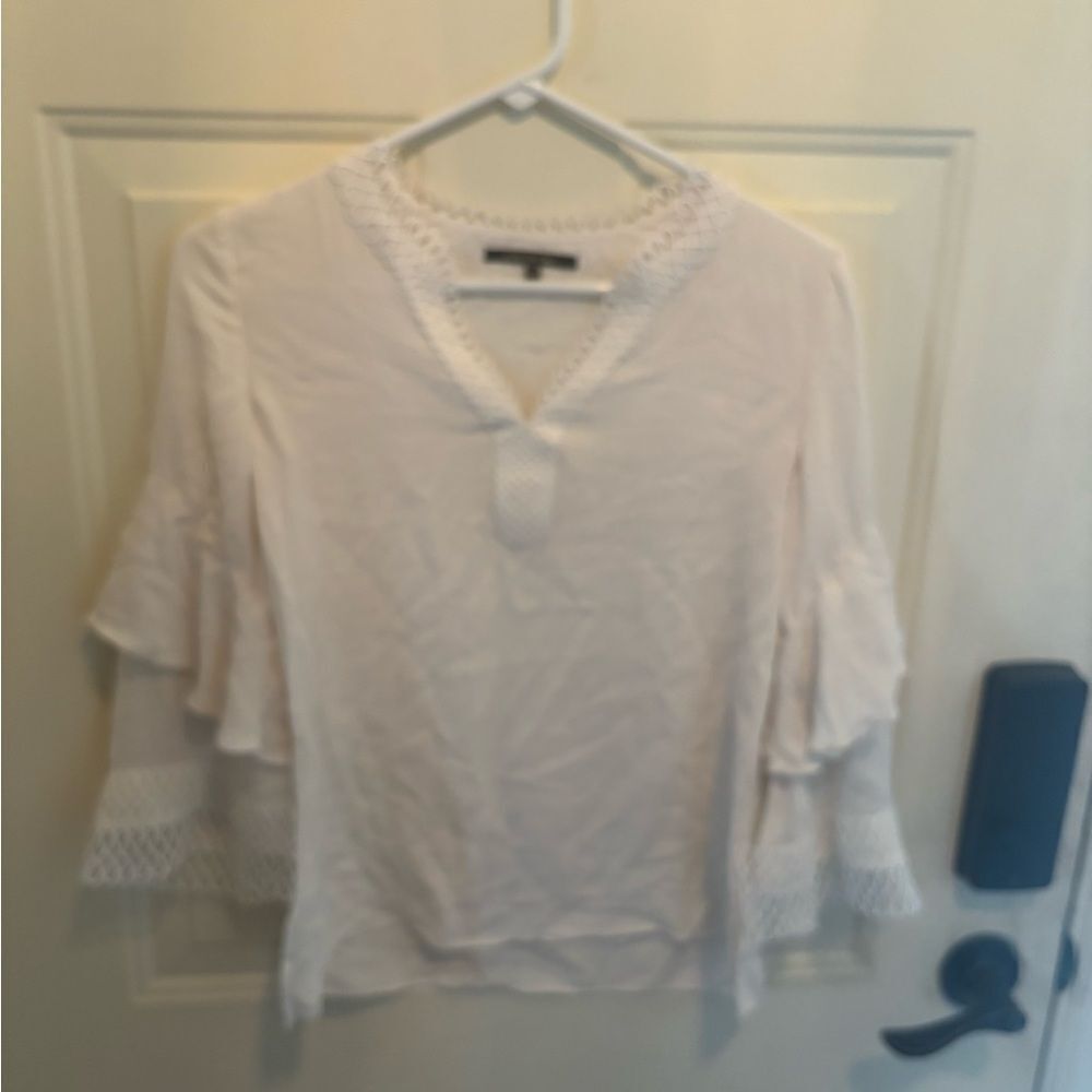 Kobi Halperin White Blouse with Lace Detail - Picture 6 of 9